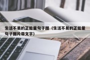 生活不易的正能量句子图（生活不易的正能量句子图片带文字）