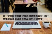 高一学生综合素质评价思想品德怎么写（高一学生综合素质评价思想品德怎么写范文）